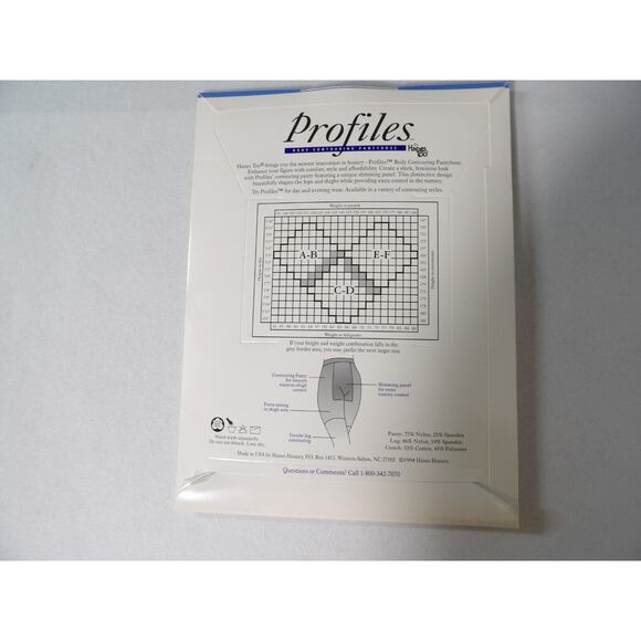 Profiles Body Countouring Panty Hose Hanes 119 Size CD Charcoal Gray - Picture 4 of 6